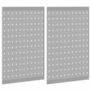 vidaXL Tárolópad 2 pcs Szürke 100 x 1 x 80 cm Porszórt Acél