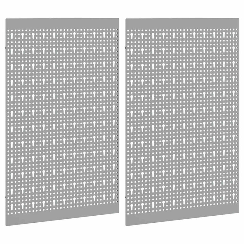 vidaXL Tárolópad 2 pcs Szürke 100 x 1 x 80 cm Porszórt Acél