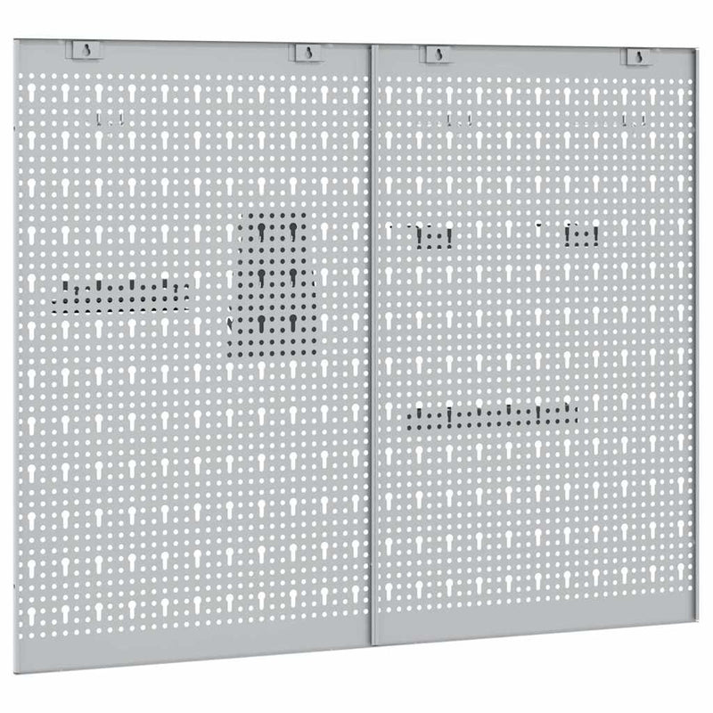 vidaXL Tárolópad 2 pcs Szürke 100 x 1 x 80 cm Porszórt Acél