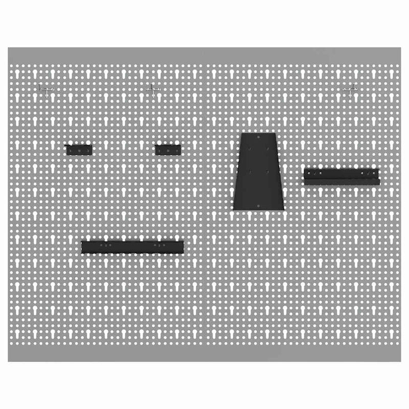 vidaXL Tárolópad 2 pcs Szürke 100 x 1 x 80 cm Porszórt Acél