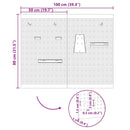 vidaXL Tárolópad 2 pcs Szürke 100 x 1 x 80 cm Porszórt Acél