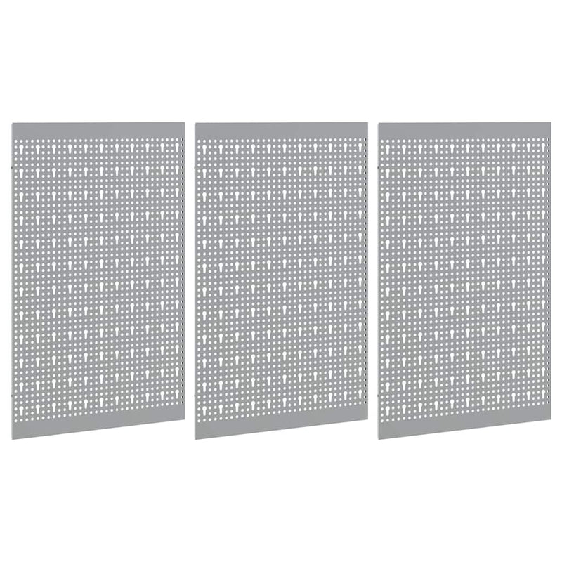 vidaXL Tárolópad 3 pcs Szürke 150 x 1 x 80 cm Porszórt Acél