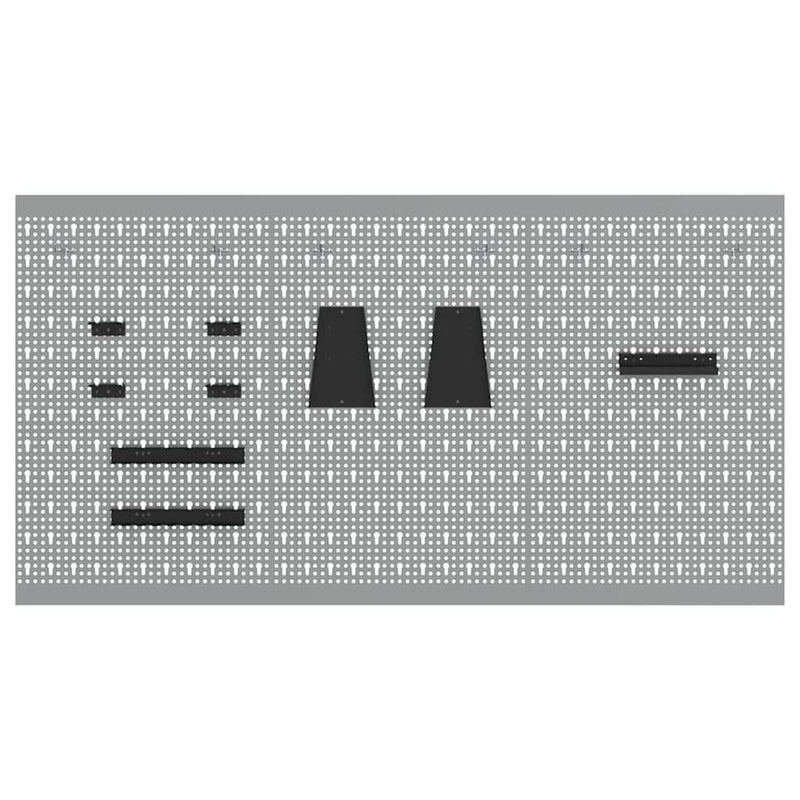 vidaXL Tárolópad 3 pcs Szürke 150 x 1 x 80 cm Porszórt Acél