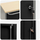 vidaXL Munkapad zárral Fekete és szürke 75 x 45 x 85 cm Porszórt Acél