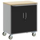 vidaXL Trolley Rolling Workbench Fekete és Szürke 75 x 45 x 85 cm