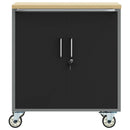 vidaXL Munkapad zárral Fekete és szürke 75 x 45 x 85 cm Porszórt Acél