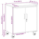vidaXL Munkapad zárral Fekete és szürke 75 x 45 x 85 cm Porszórt Acél