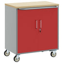 vidaXL Trolley Rolling Workbench Piros és Szürke 75 x 45 x 85 cm