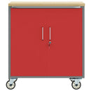 vidaXL Trolley Rolling Workbench Piros és Szürke 75 x 45 x 85 cm