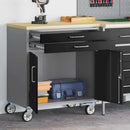 vidaXL Trolley Rolling Workbench Fekete és Szürke 75 x 45 x 85 cm