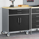 vidaXL Trolley Rolling Workbench Fekete és Szürke 75 x 45 x 85 cm