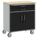 vidaXL Trolley Rolling Workbench Fekete és Szürke 75 x 45 x 85 cm