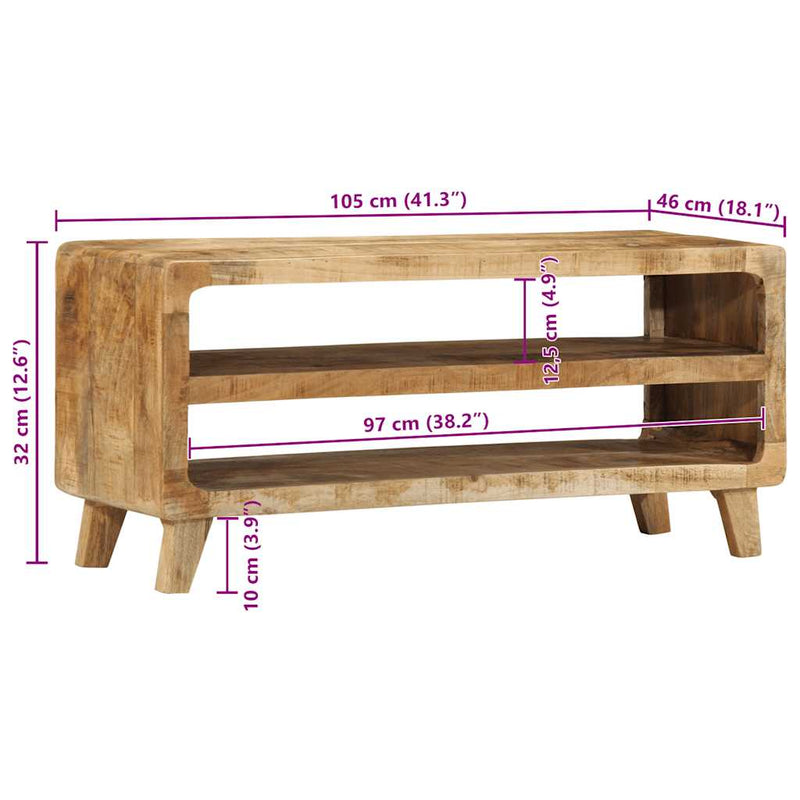 vidaXL tömör nyers mangófa TV-szekrény 105x46x32 cm