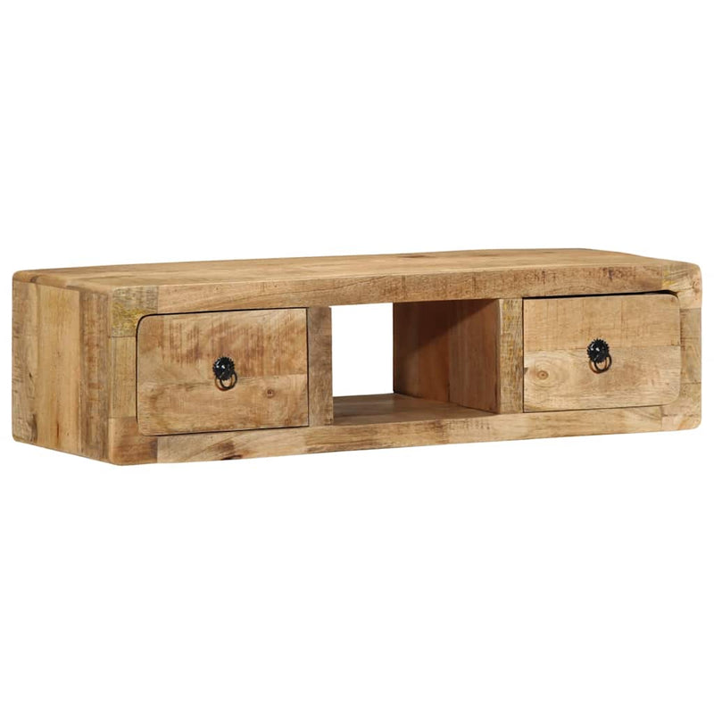 vidaXL tömör nyers mangófa falra szerelhető TV-szekrény 100x32x25 cm