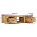 vidaXL tömör nyers mangófa falra szerelhető TV-szekrény 100x32x25 cm