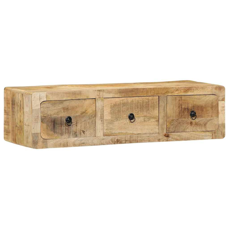 vidaXL tömör nyers mangófa falra szerelhető TV-szekrény 100x32x25 cm