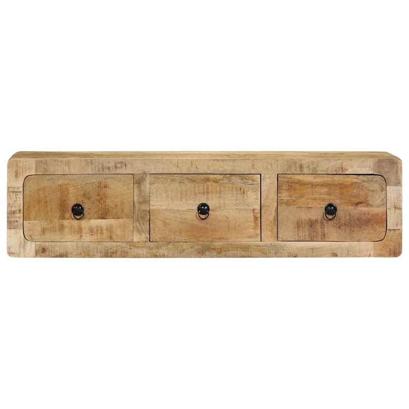 vidaXL tömör nyers mangófa falra szerelhető TV-szekrény 100x32x25 cm