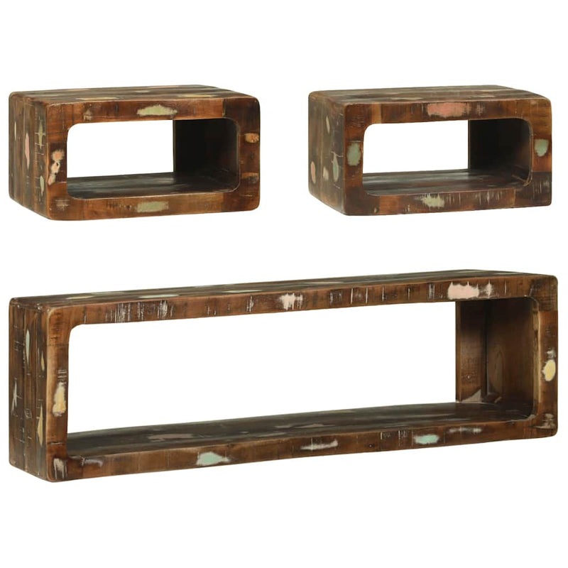 vidaXL TV szekrény szett 3 pcs Sokszínű Tömör újrahasznosított fa