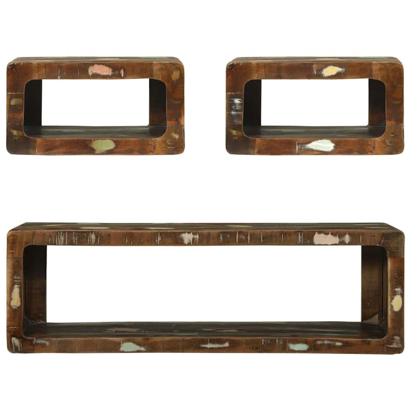 vidaXL TV szekrény szett 3 pcs Sokszínű Tömör újrahasznosított fa