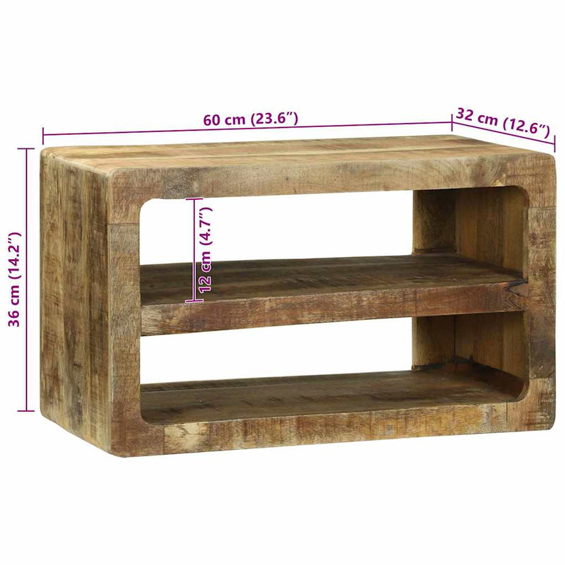 vidaXL TV Szekrény polcokkal Barna 60 x 32 x 36 cm Tömör mangófa