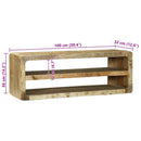 vidaXL TV szekrény polcokkal Barna 100 x 32 x 36 cm Tömör mangófa