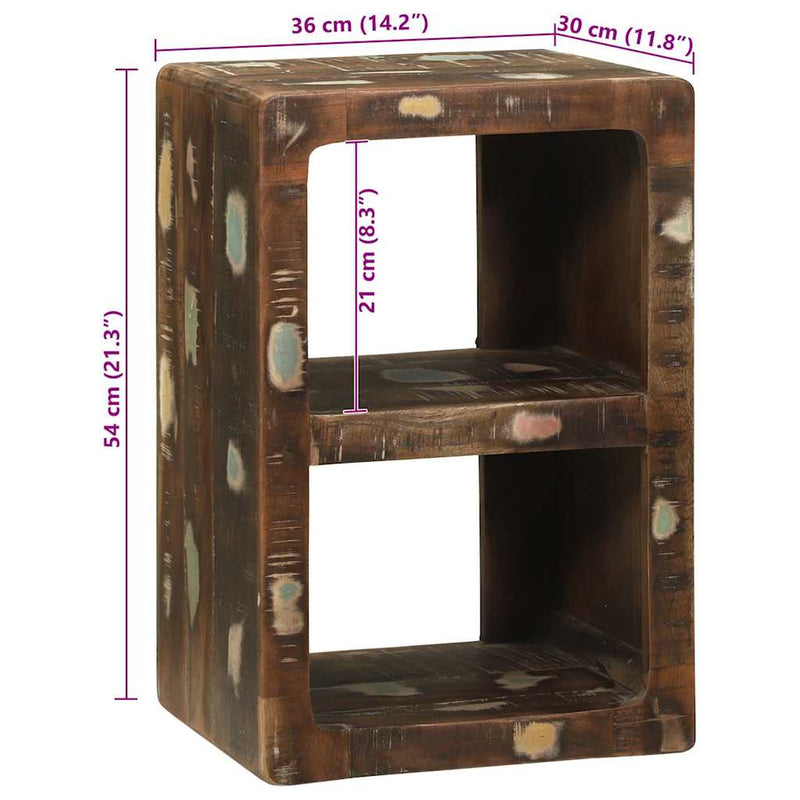 vidaXL TV Szekrény Sokszínű 36 x 30 x 54 cm Tömör újrahasznosított fa