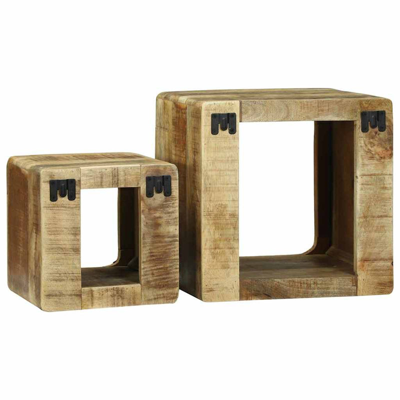 vidaXL TV Egység 2 pcs Barna 36 x 30 x 36 cm Tömör nyers mangófa