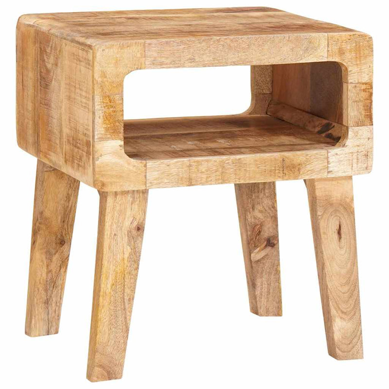 vidaXL Végasztalok polcokkal 40 x 32 x 46 cm tömör mangófa