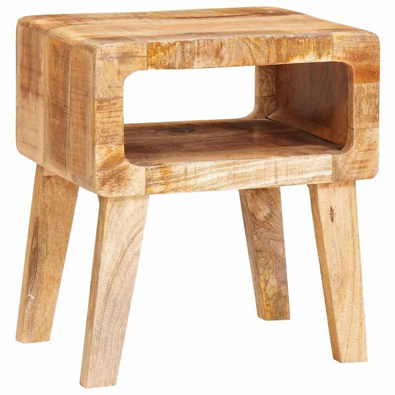 vidaXL Végasztalok polcokkal 40 x 32 x 46 cm tömör mangófa