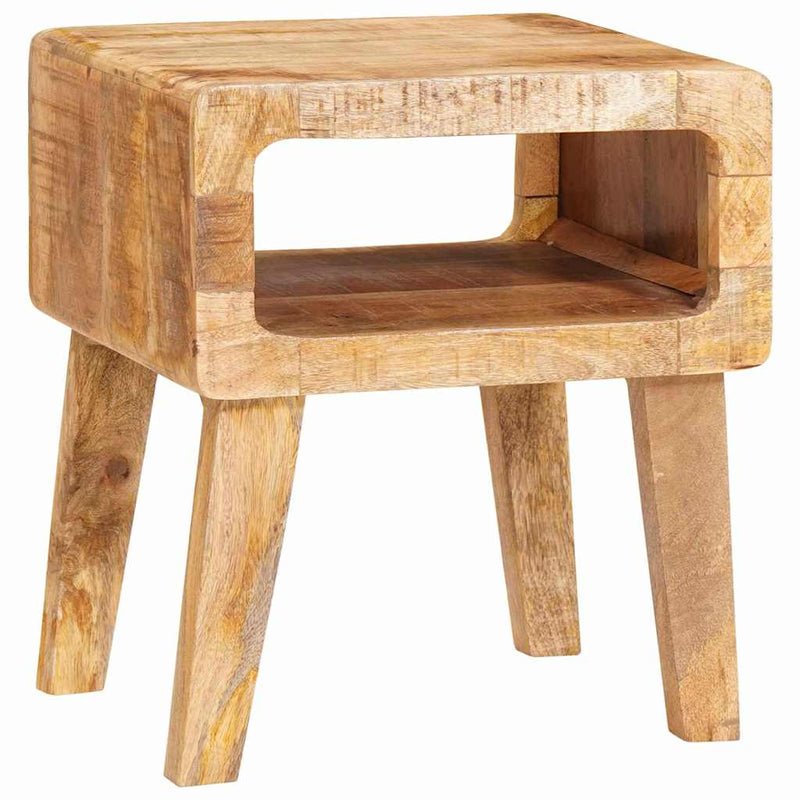 vidaXL Végasztalok polcokkal 40 x 32 x 46 cm tömör mangófa