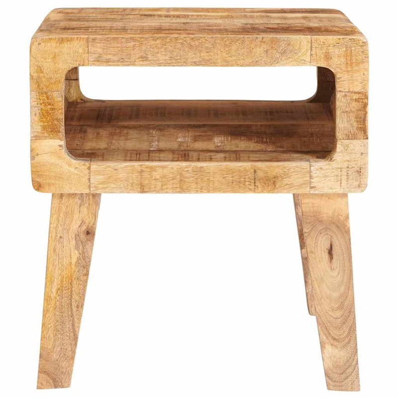 vidaXL Végasztalok polcokkal 40 x 32 x 46 cm tömör mangófa