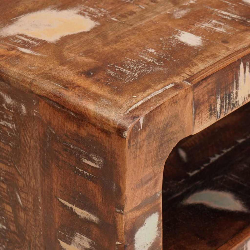 vidaXL Végasztalok Sokszínű 40 x 32 x 46 cm tömör újrahasznosított fa