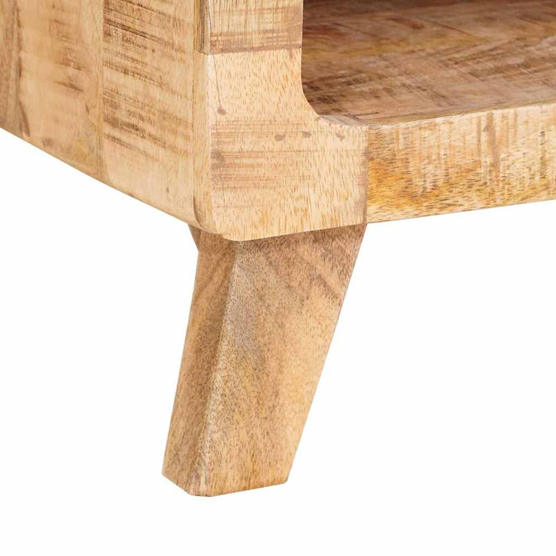 vidaXL Végasztalok polcokkal Barna 40 x 40 x 49 cm tömör mangófa