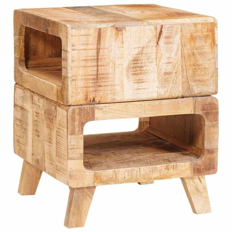 vidaXL Végasztalok polcokkal Barna 40 x 40 x 49 cm tömör mangófa