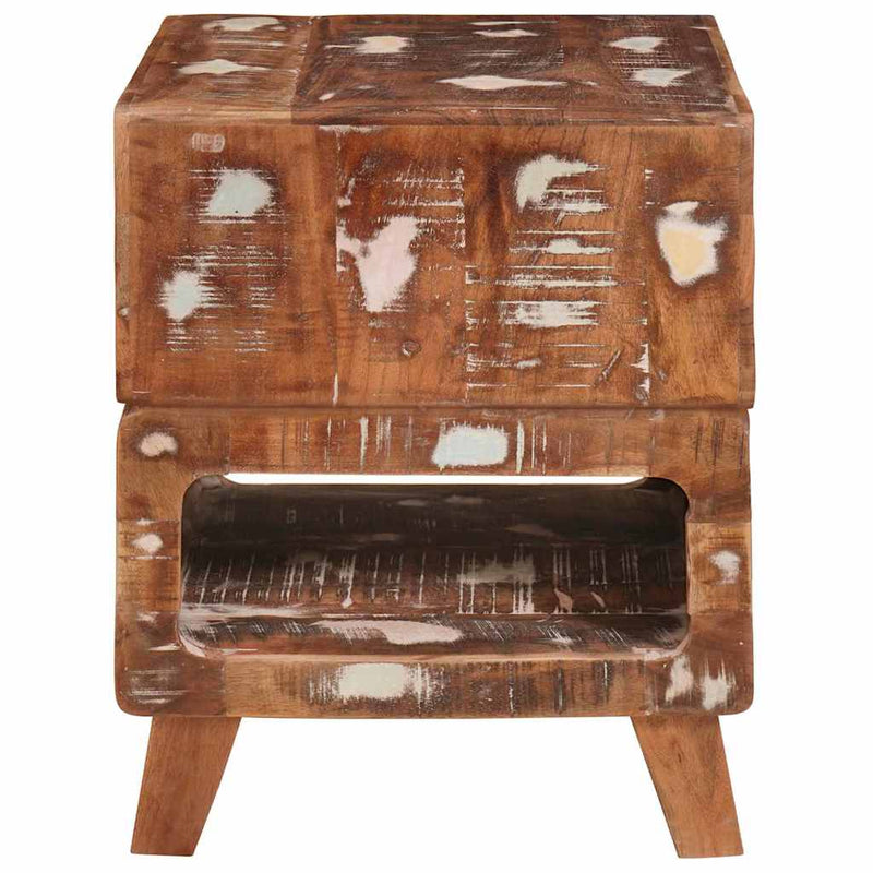 vidaXL Végasztalok Sokszínű 40 x 40 x 49 cm tömör újrahasznosított fa
