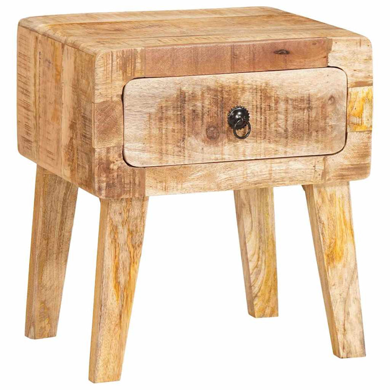 vidaXL Végasztalok fiókkal ajtóval Barna 40 x 32 x 46 cm tömör mangófa
