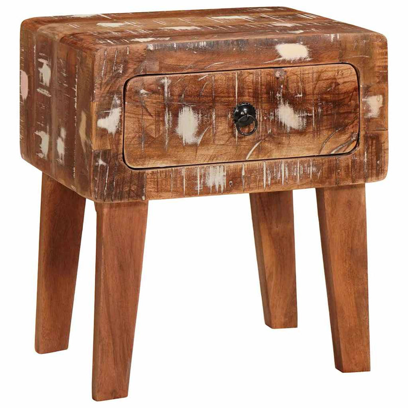vidaXL Végasztalok Sokszínű 40 x 32 x 46 cm tömör újrahasznosított fa
