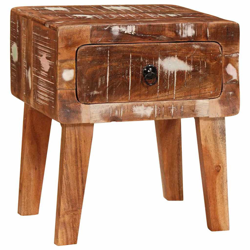 vidaXL Végasztalok Sokszínű 40 x 32 x 46 cm tömör újrahasznosított fa