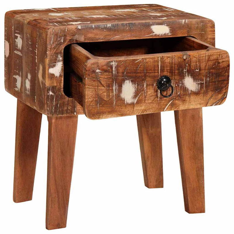 vidaXL Végasztalok Sokszínű 40 x 32 x 46 cm tömör újrahasznosított fa