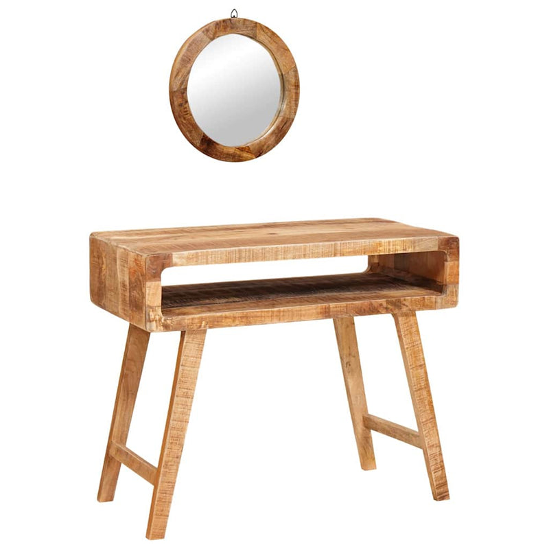 vidaXL Öltözködőasztal polcokkal Barna 90 x 76 x 45 cm tömör mangófa