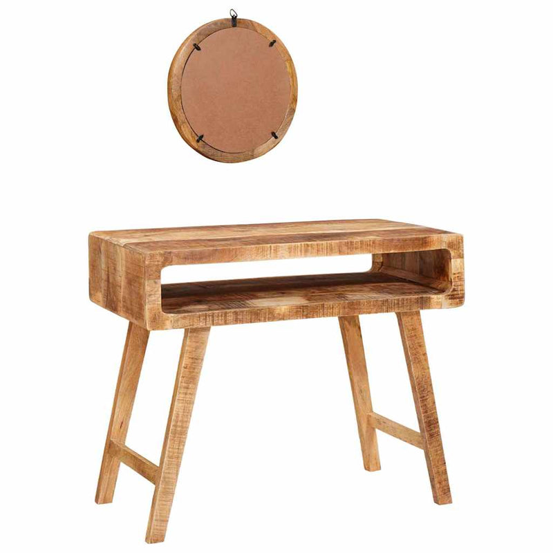 vidaXL Öltözködőasztal polcokkal Barna 90 x 76 x 45 cm tömör mangófa