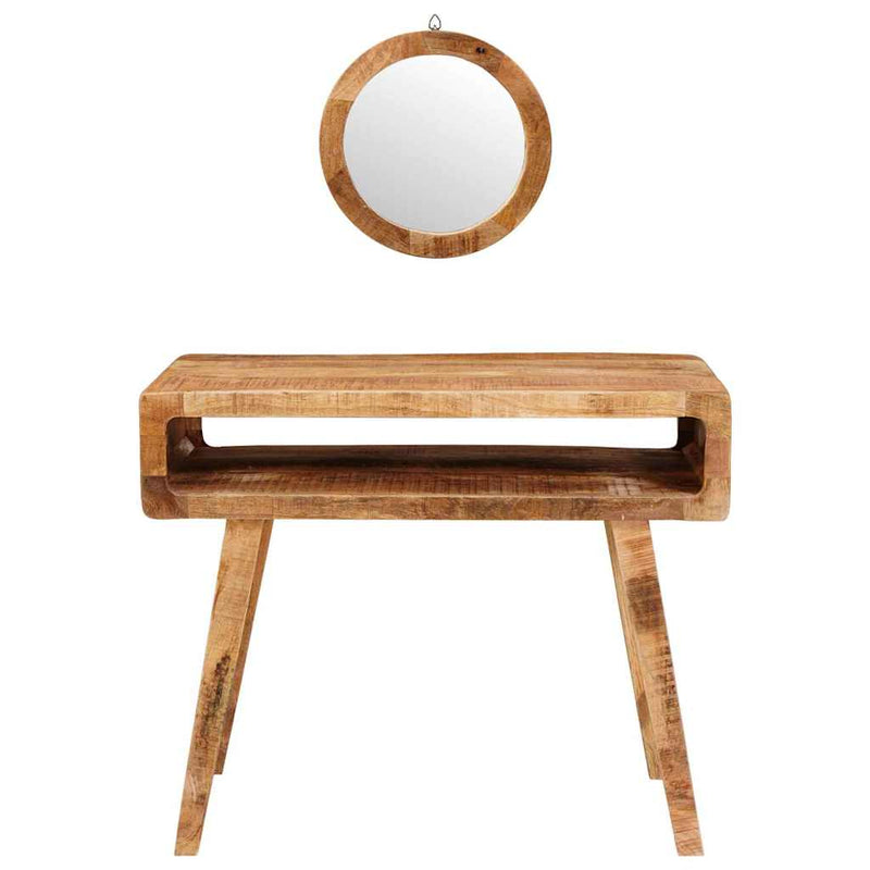vidaXL Öltözködőasztal polcokkal Barna 90 x 76 x 45 cm tömör mangófa