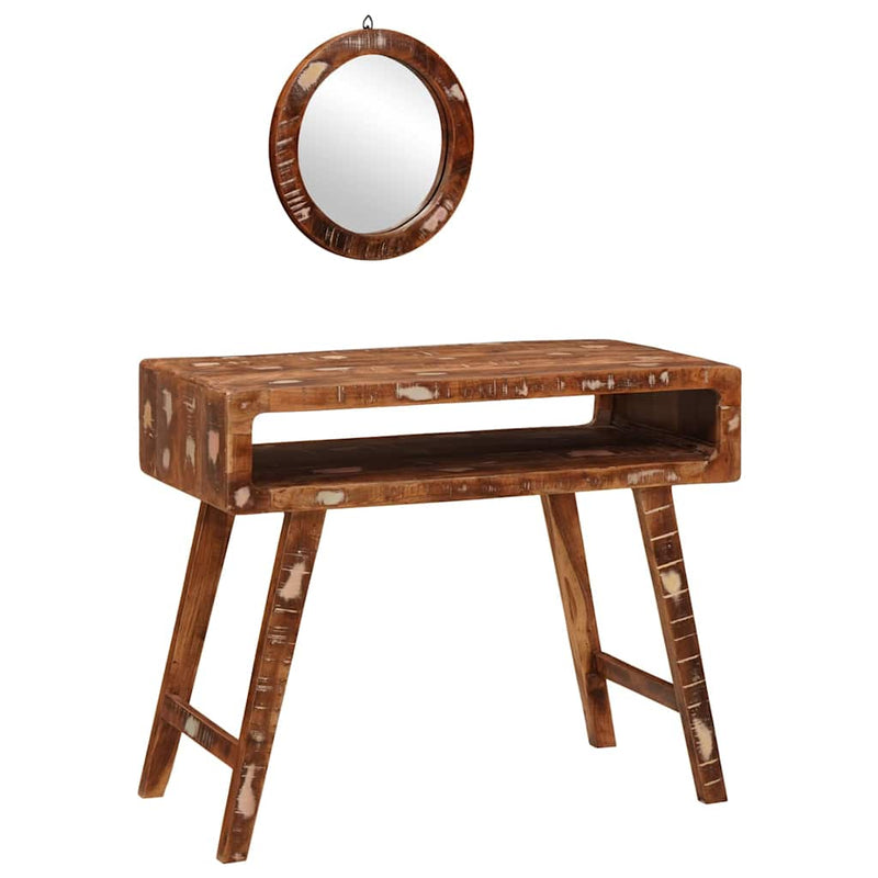 vidaXL Öltözködőasztal Barna 90 x 76 x 45 cm Tömör újrahasznosított fa