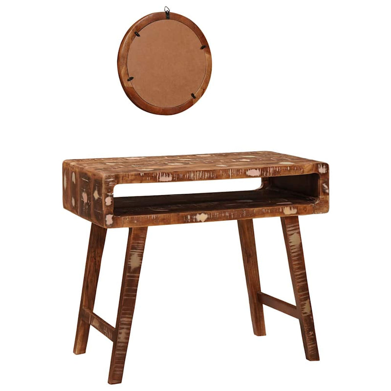 vidaXL Öltözködőasztal Barna 90 x 76 x 45 cm Tömör újrahasznosított fa