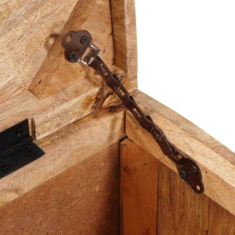 vidaXL Tároló Doboz tárolóval zárral Barna Tömör Mangófát