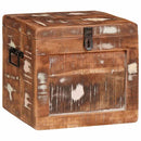 vidaXL Tároló Doboz tárolóval zárral Barna Tömör Mangófát