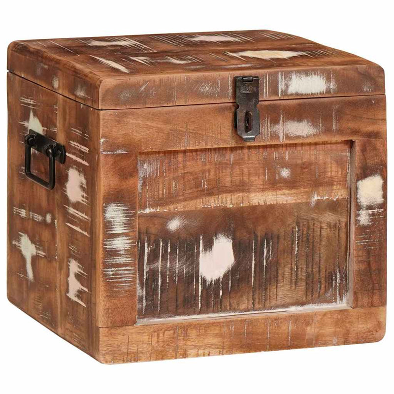 vidaXL Tároló Doboz tárolóval zárral Barna Tömör Mangófát