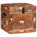 vidaXL Tároló Doboz tárolóval zárral Barna Tömör Mangófát