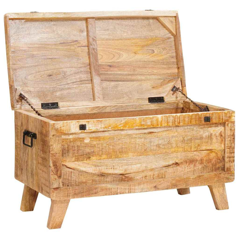 vidaXL Tároló Doboz tárolóval zárral 70 x 35 x 40 cm tömör mangófa