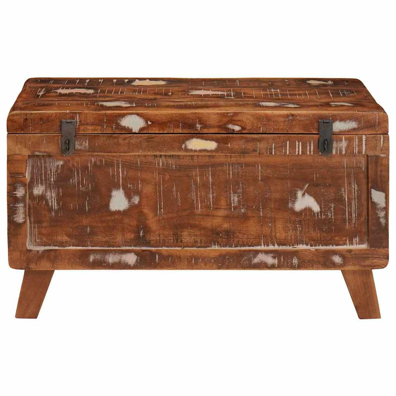 vidaXL Tároló Doboz zárral 70 x 35 x 40 cm tömör újrahasznosított fa